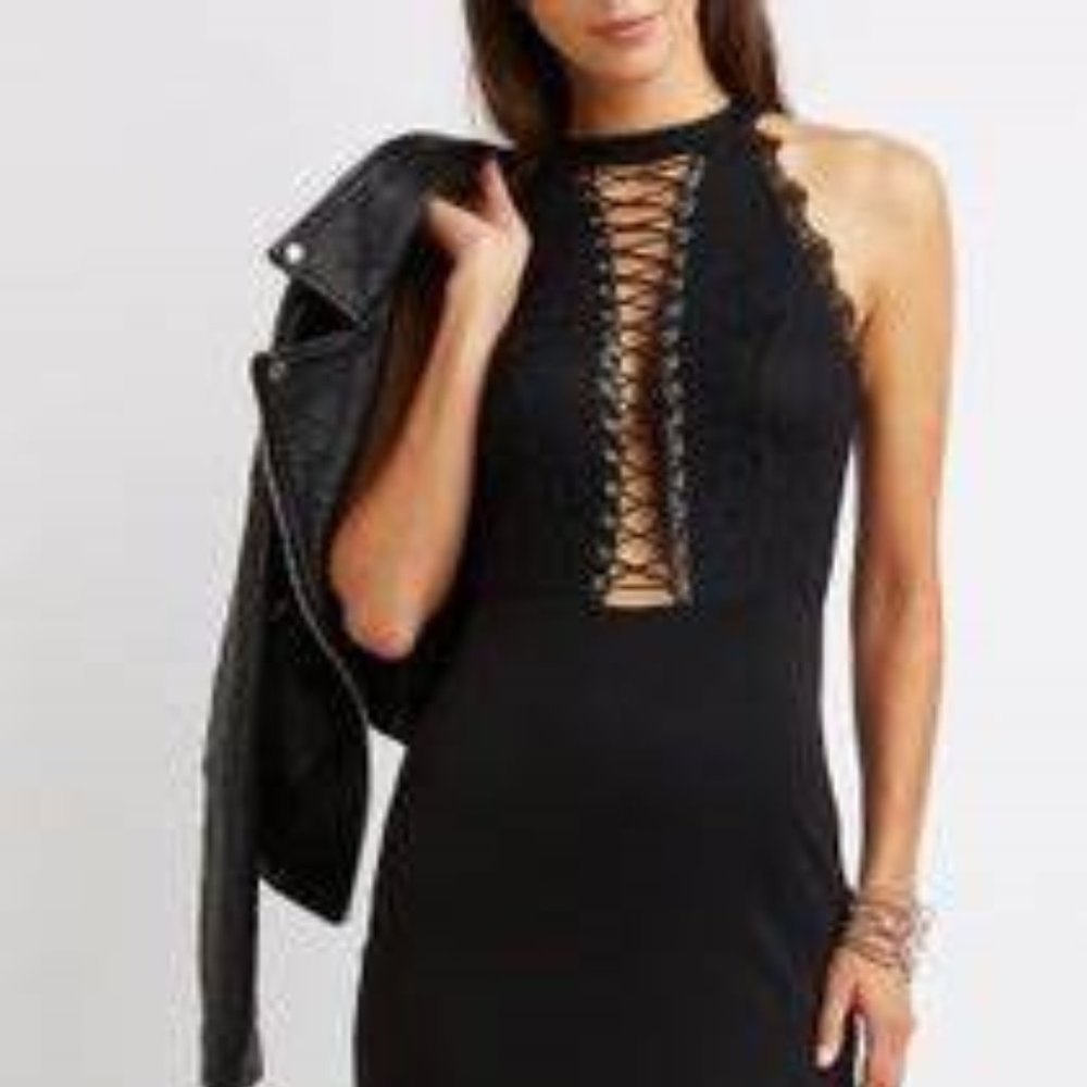 lace top asymmetrical dress